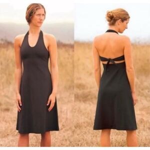 Patagonia Morning Glory Halter Back Dress Black Sz XS